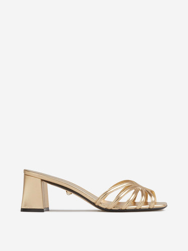 Aleví Milano Mujer Barcelona Sandalias Tacón Laya color Dorado sku 801-000058 02 - Foto 1