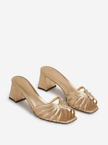 Aleví Milano Mujer Barcelona Sandalias Tacón Laya color Dorado sku 801-000058 02 - Foto 2
