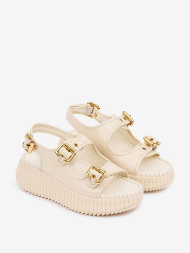 Chloé Mujer Barcelona Sandalias Cuña Nama color Crema sku 801-000063 01 - Foto 2