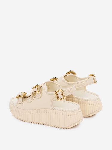Chloé Mujer Barcelona Sandalias Cuña Nama color Crema sku 801-000063 01 - Foto 3