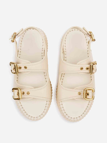 Chloé Mujer Barcelona Sandalias Cuña Nama color Crema sku 801-000063 01 - Foto 4