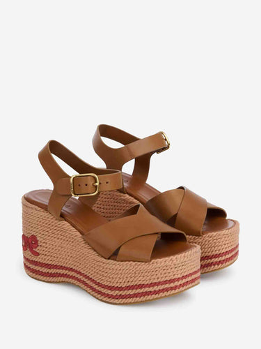 Chloé Mujer Barcelona Sandalias Cuña Sand color Camel sku 801-000065 01 - Foto 2