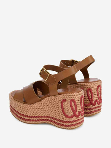 Chloé Mujer Barcelona Sandalias Cuña Sand color Camel sku 801-000065 01 - Foto 3