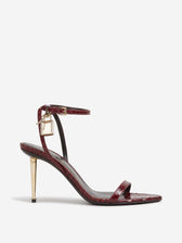 Tom Ford Mujer Barcelona Sandalias Tacón Candado color Burdeos sku 801-000087 01 - Foto 1