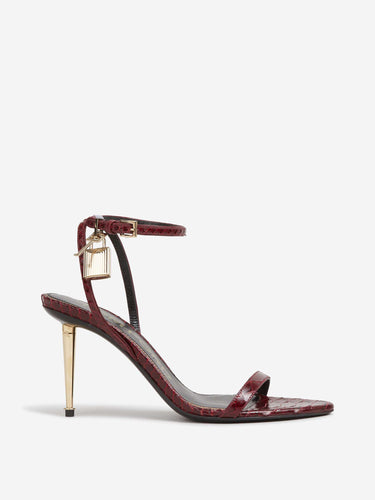 Tom Ford Mujer Barcelona Sandalias Tacón Candado color Burdeos sku 801-000087 01 - Foto 1