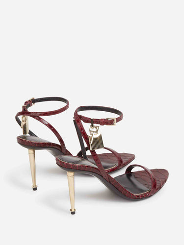 Tom Ford Mujer Barcelona Sandalias Tacón Candado color Burdeos sku 801-000087 01 - Foto 3