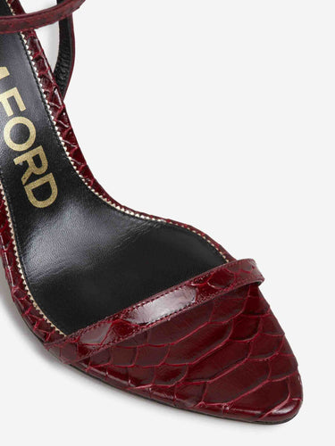 Tom Ford Mujer Barcelona Sandalias Tacón Candado color Burdeos sku 801-000087 01 - Foto 4
