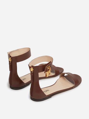 Tom Ford Mujer Barcelona Sandalias Planas Candado color Marrón sku 801-000095 01 - Foto 3