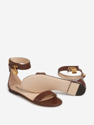 Tom Ford Mujer Barcelona Sandalias Planas Candado color Marrón sku 801-000095 01 - Foto 4