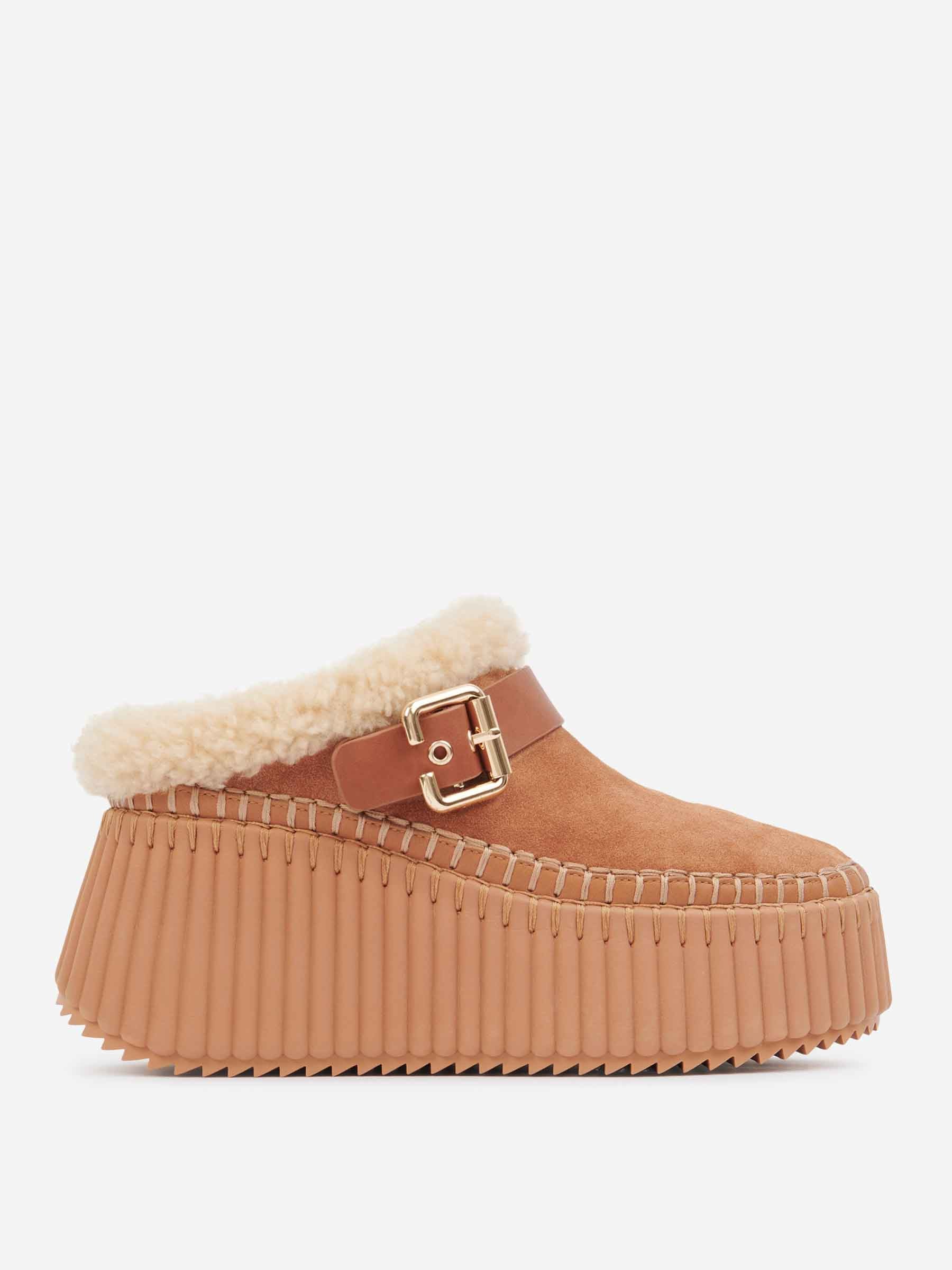 Chloé Mujer Barcelona Mules Cuña Nama color Marrón sku 802-000009 01 - Foto 1