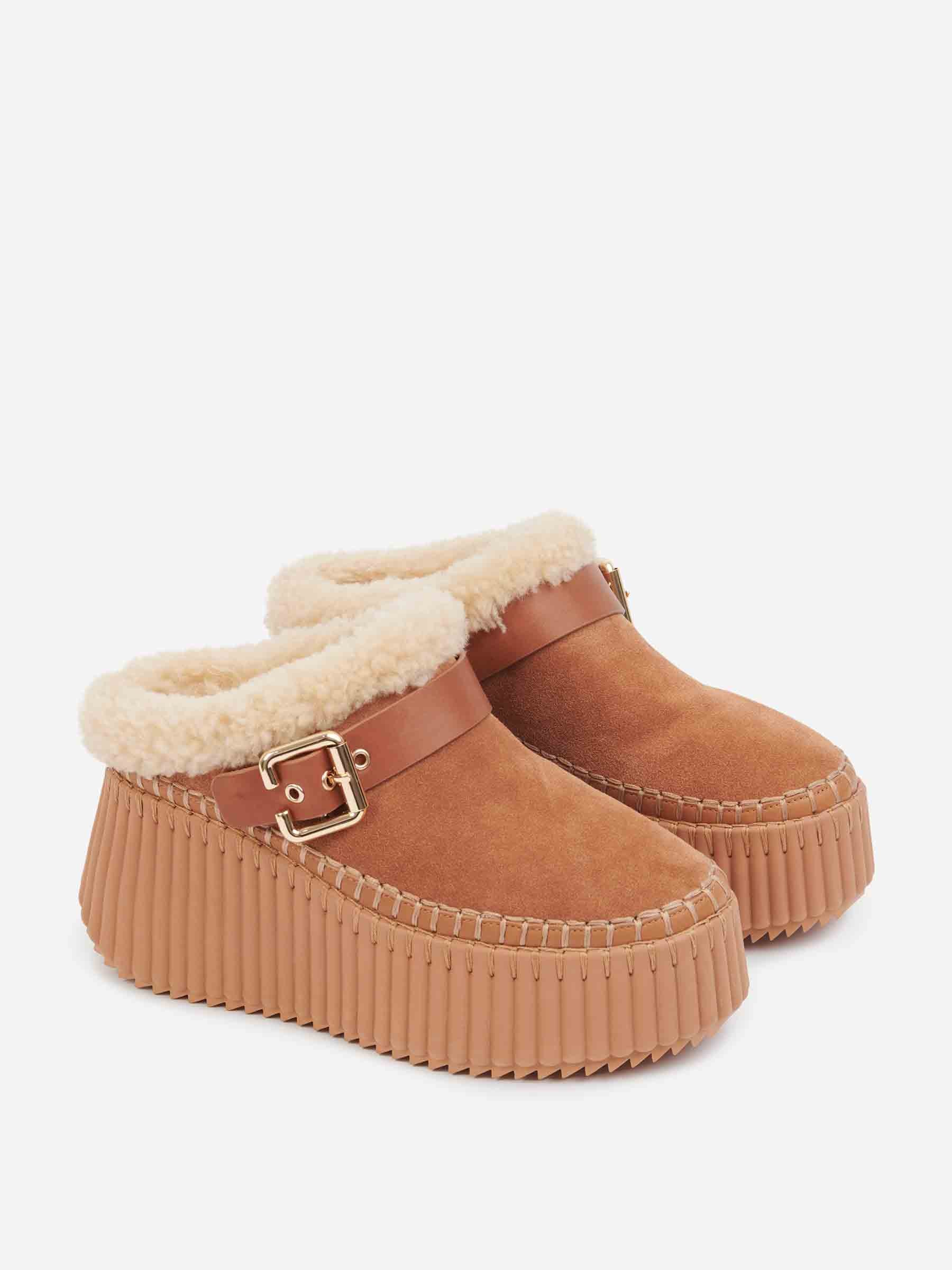 Chloé Mujer Barcelona Mules Cuña Nama color Marrón sku 802-000009 01 - Foto 2