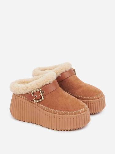 Chloé Mujer Barcelona Mules Cuña Nama color Marrón sku 802-000009 01 - Foto 2