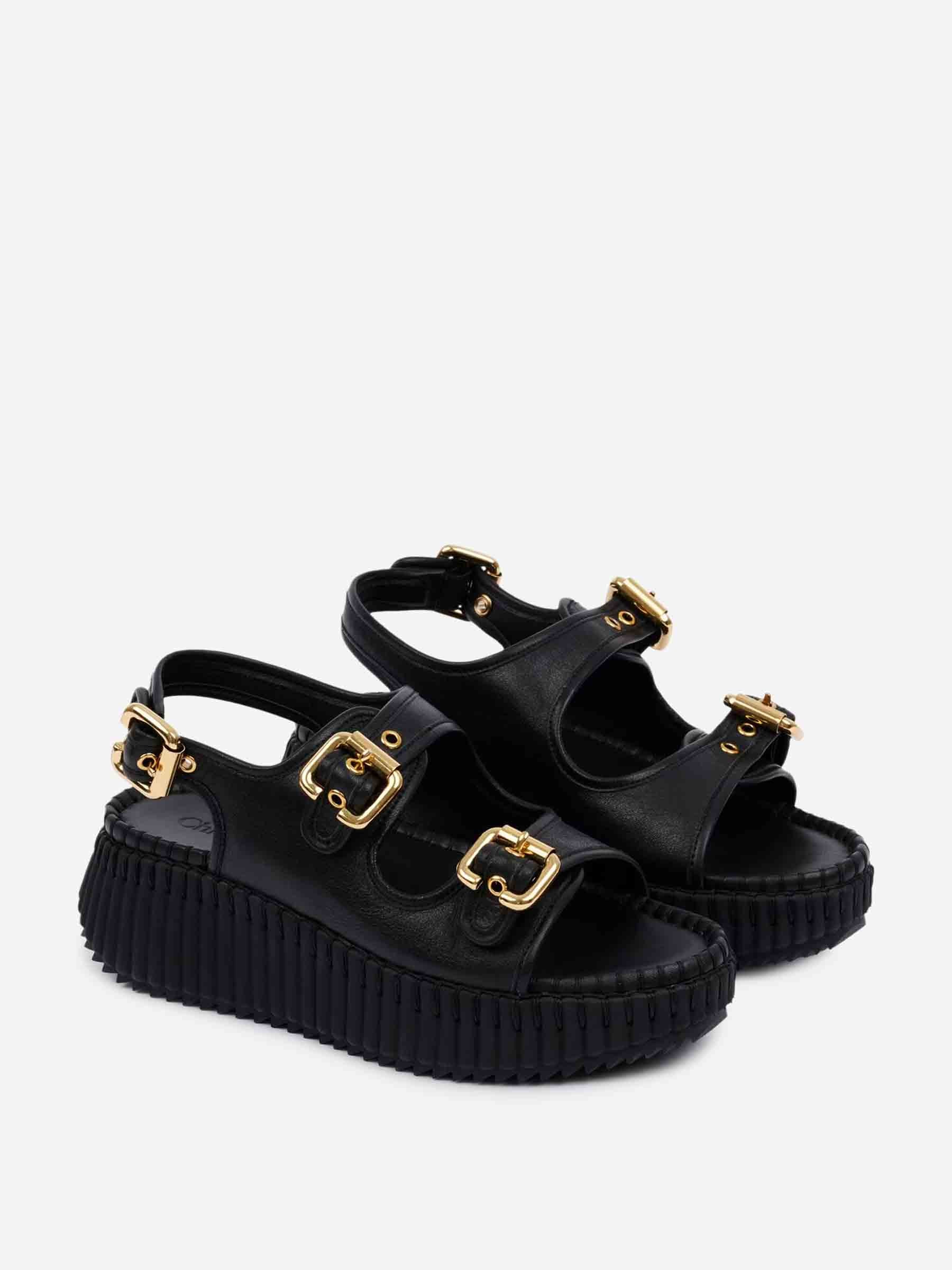 Chloé Mujer Barcelona Sandalias Cuña Nama color Negro sku 802-000024 01 - Foto 2