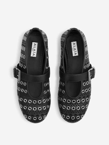 Alaïa Mujer Barcelona Bailarinas Planas Ojales color Negro sku 802-000036 01 - Foto 3