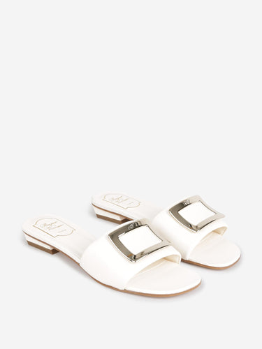 Roger Vivier Mujer Barcelona Sandalias Padded Mule color Blanco sku 802-000042 01 - Foto 2