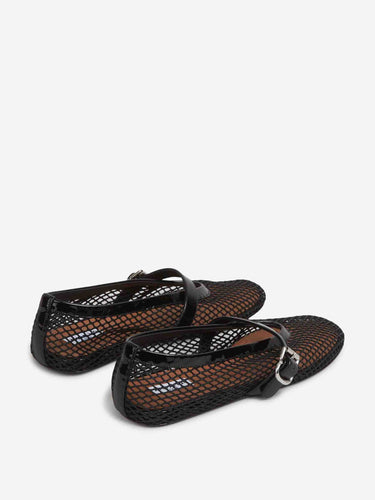 Alaïa Mujer Barcelona Bailarinas Planas Rejilla color Negro sku 802-000047 01 - Foto 3