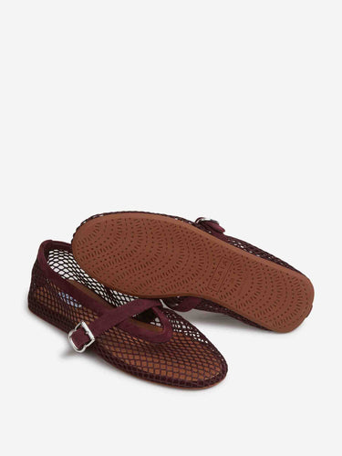 Alaïa Mujer Barcelona Bailarinas Planas Calados color Burdeos sku 802-000051 01 - Foto 4
