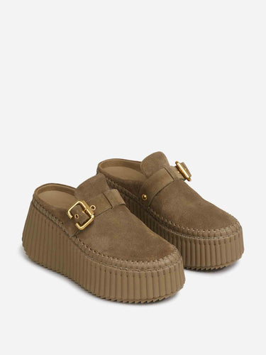 Chloé Mujer Barcelona Mules Cuña Nama color Camel sku 802-000055 01 - Foto 2