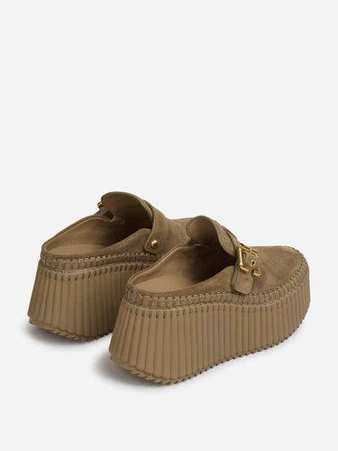 Chloé Mujer Barcelona Mules Cuña Nama color Camel sku 802-000055 01 - Foto 3