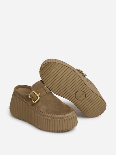 Chloé Mujer Barcelona Mules Cuña Nama color Camel sku 802-000055 01 - Foto 4