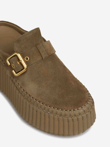 Chloé Mujer Barcelona Mules Cuña Nama color Camel sku 802-000055 01 - Foto 5