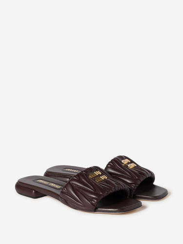 Miu Miu Mujer Barcelona Sandalias Piel Matelassé color Marrón Oscuro sku 802-000064 01 - Foto 2
