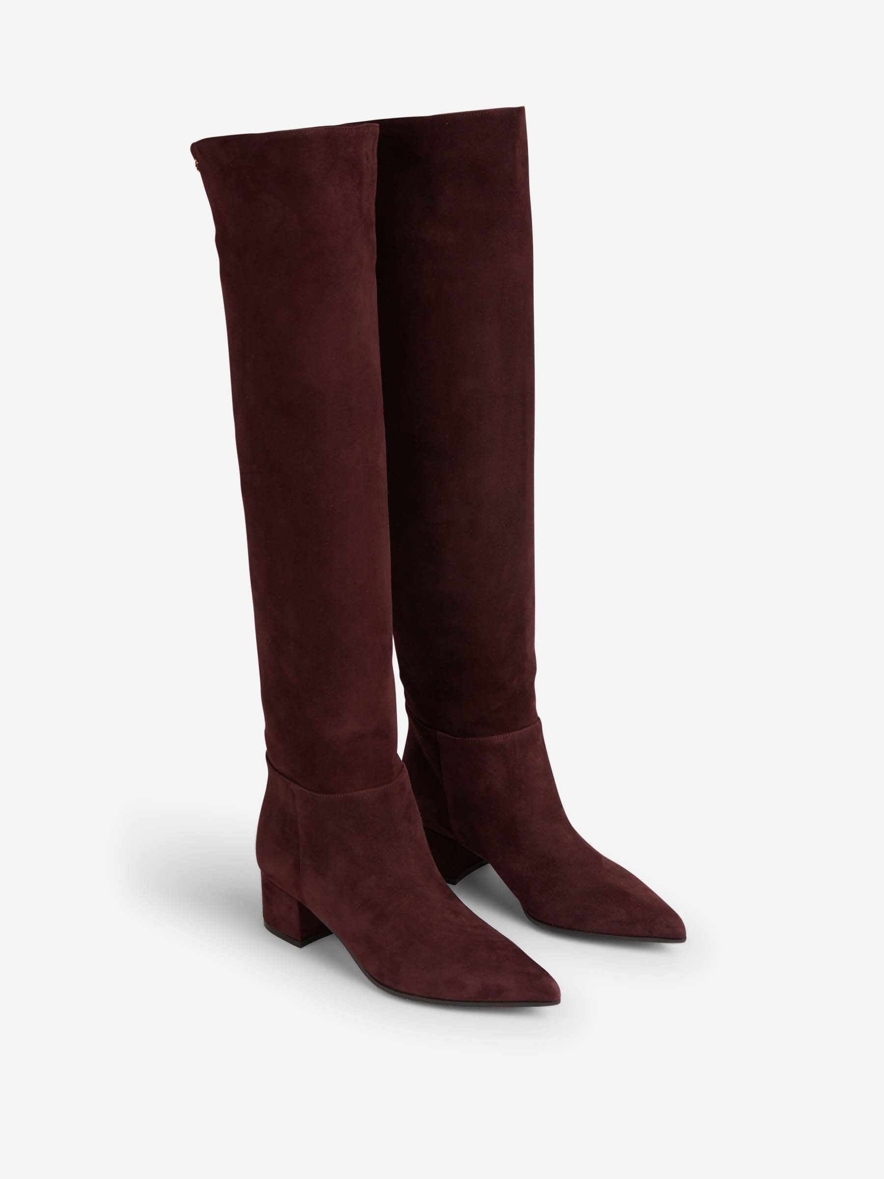 Gianvito Rossi Mujer Barcelona Botas Altas Ante color Burdeos sku 805-000784 01 - Foto 2