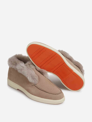 Santoni Mujer Barcelona Botines Mocasines Hadeel color Taupe sku 805-000796 01 - Foto 4