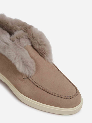 Santoni Mujer Barcelona Botines Mocasines Hadeel color Taupe sku 805-000796 01 - Foto 5