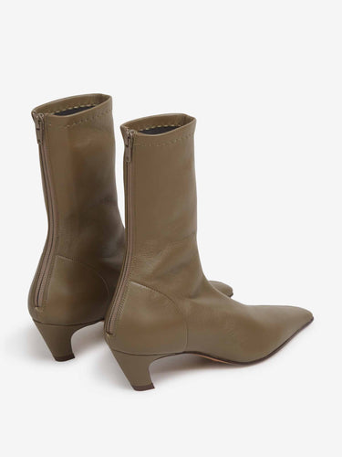 Khaite Mujer Barcelona Botines Arizona Stretch Ankle color Verde Militar sku 805-000849 01 - Foto 3