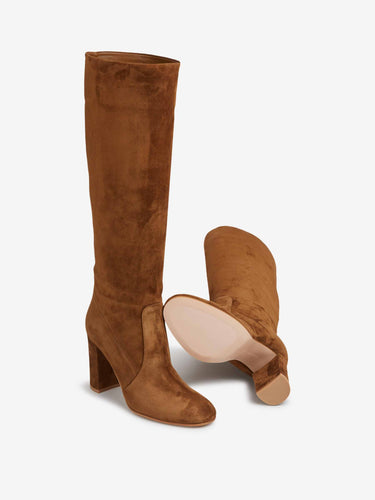 Gianvito Rossi Mujer Barcelona Botas Ante Glen color Caramelo sku 805-000860 01 - Foto 4