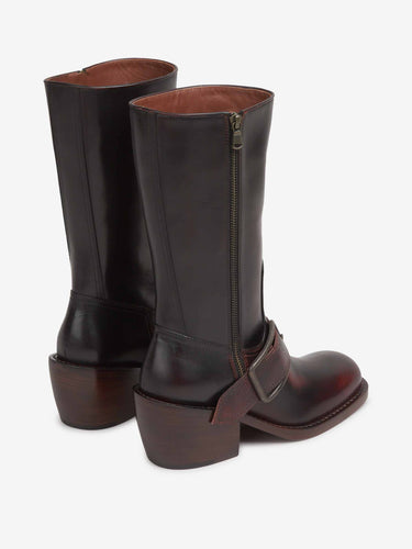 Dries Van Noten Mujer Barcelona Botas Piel Hebilla color Marrón Oscuro sku 805-000886 01 - Foto 3