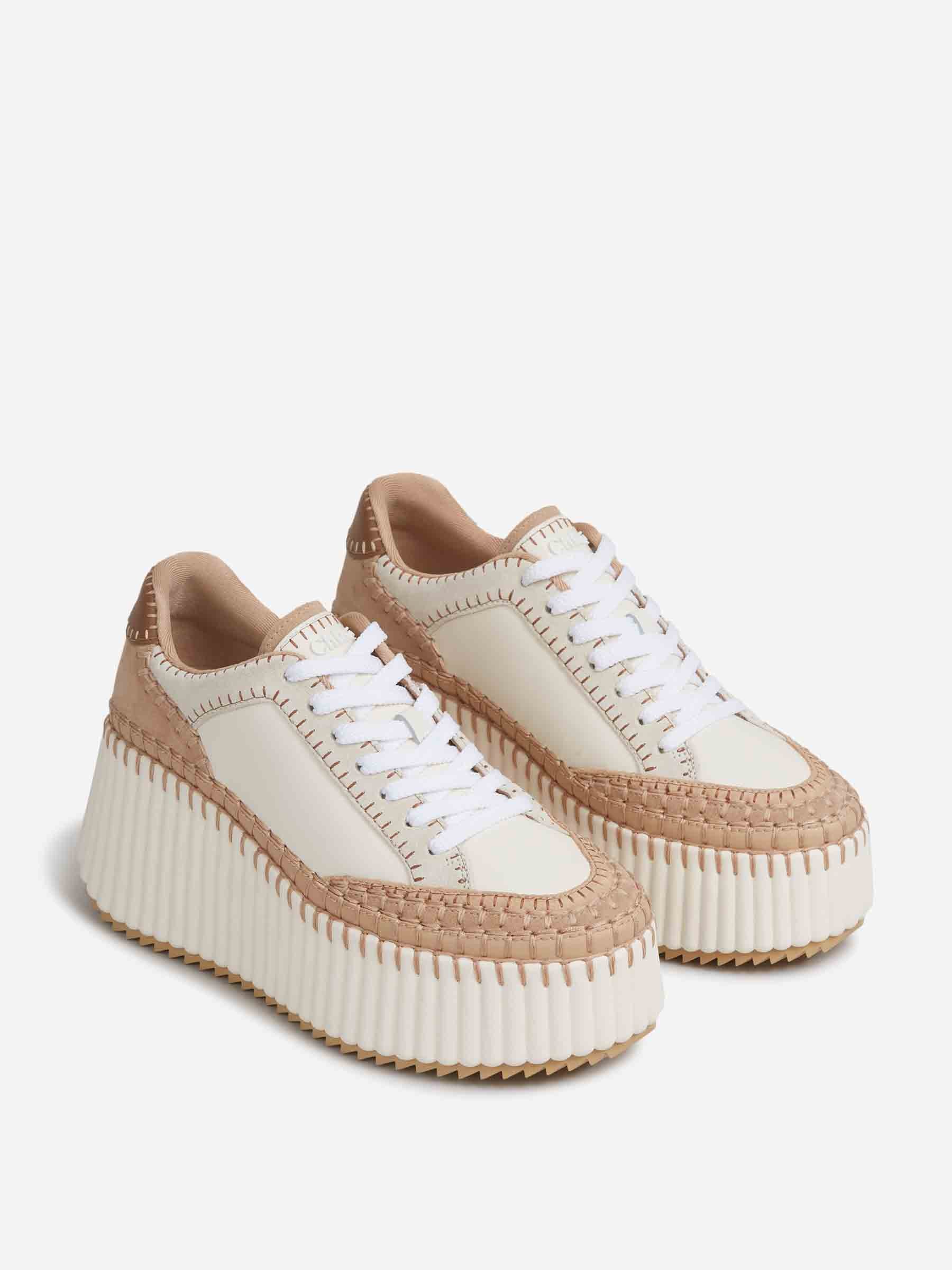 Chloé Mujer Barcelona Sneakers Cuña Nama color Beige sku 806-000419 01 - Foto 2