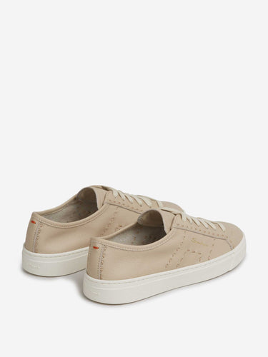 Santoni Mujer Barcelona zapatillas Piel Logo color Beige sku 806-000451 01 - Foto 3