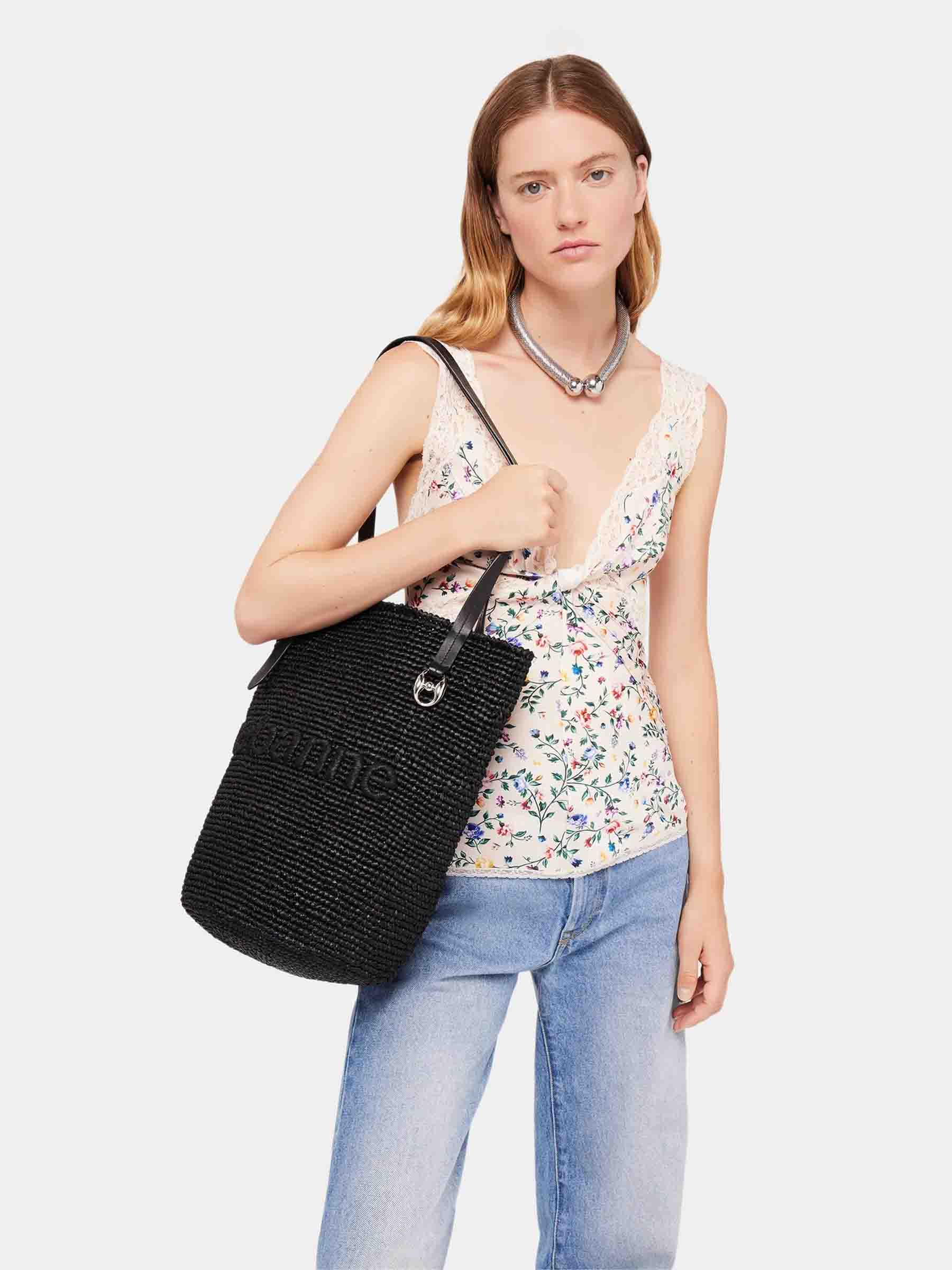 Rabanne Mujer Barcelona Bolso Tote Rafia color Negro sku 810-008345 02 - Foto 2