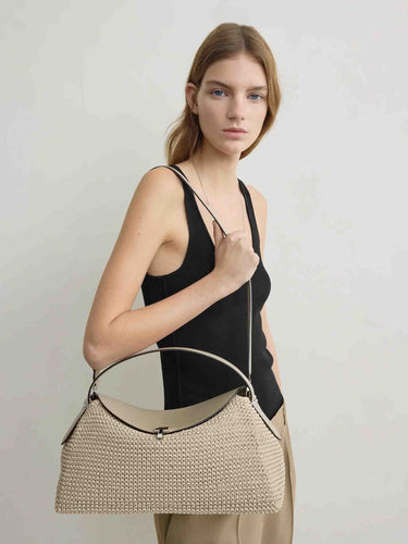 TOTEME Mujer Barcelona Bolso T-Lock Trenzado color Marfil sku 810-008572 01 - Foto 3