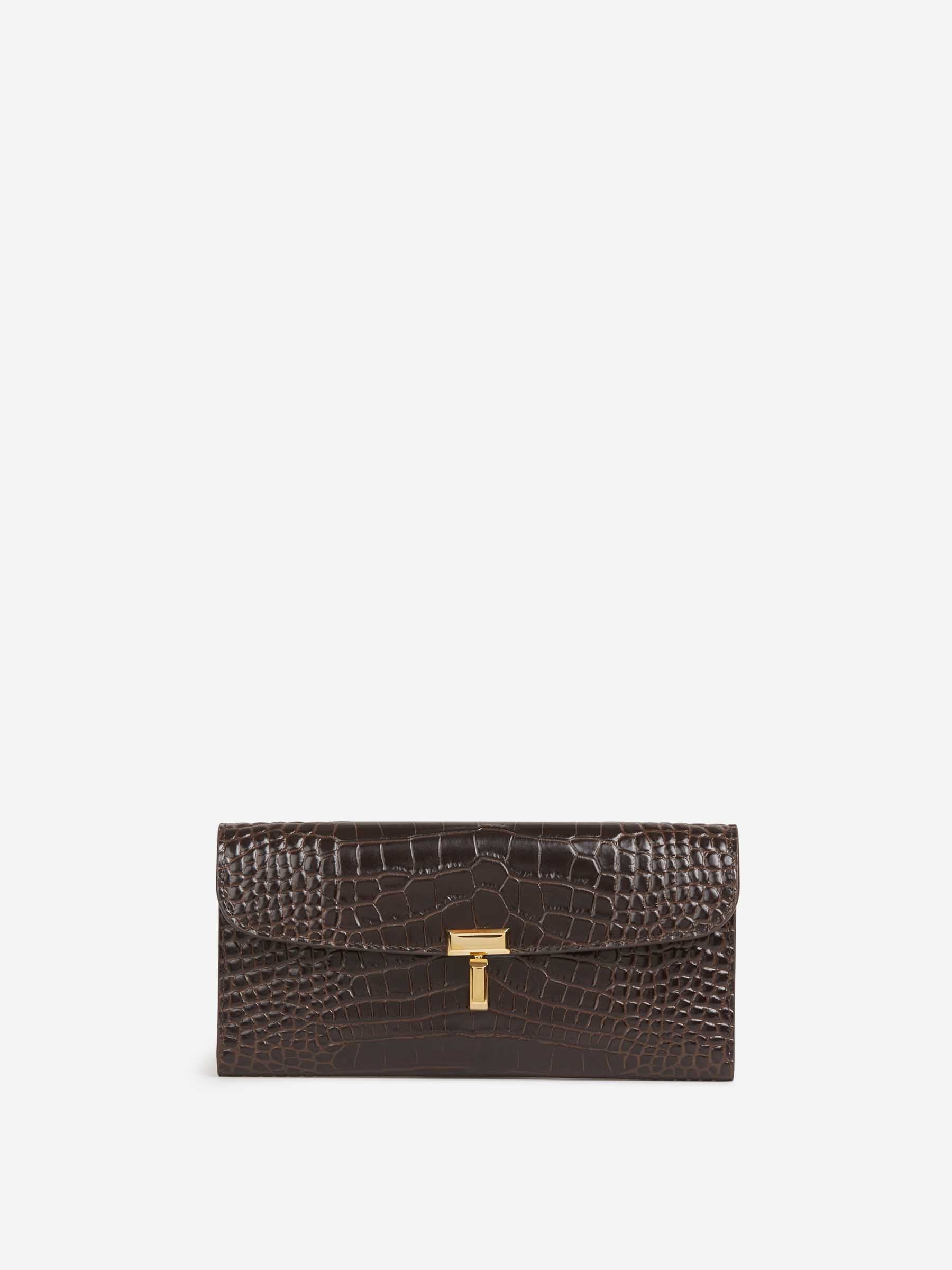 TOTEME Mujer Barcelona Cartera T-Lock Cocodrilo color Marrón Oscuro sku 811-000005 01 - Foto 1