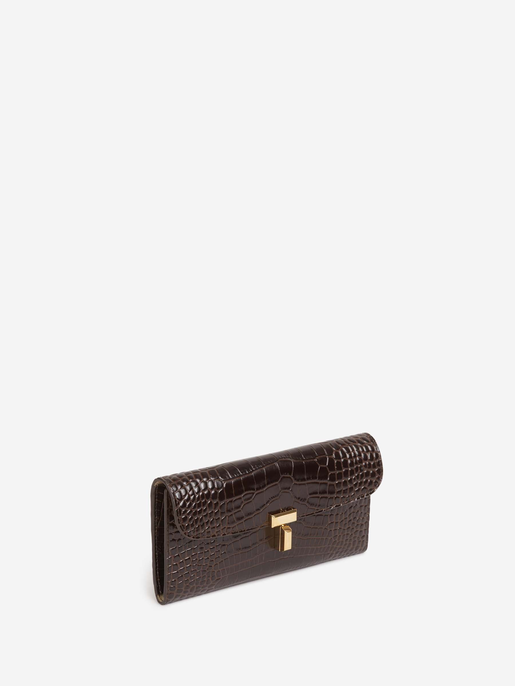 TOTEME Mujer Barcelona Cartera T-Lock Cocodrilo color Marrón Oscuro sku 811-000005 01 - Foto 2