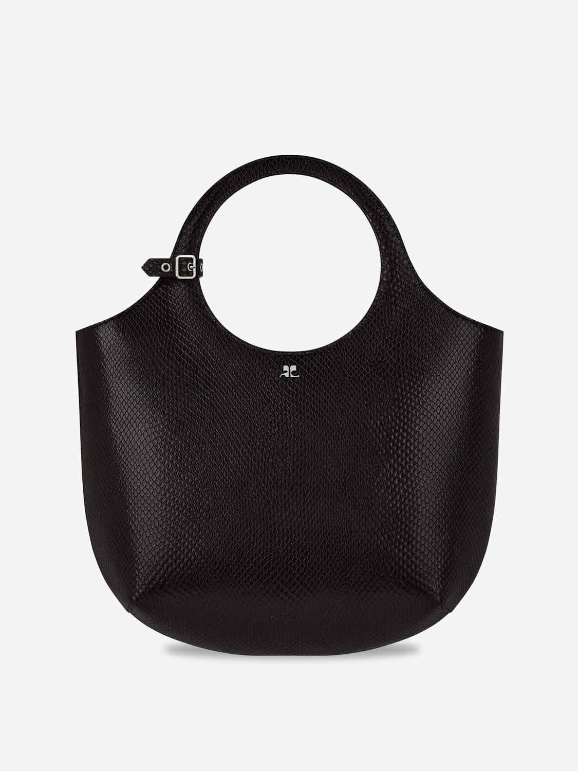 Courrèges Mujer Barcelona Bolso Holy de cuero efecto víbora color Negro sku 811-000012 01 - Foto 1