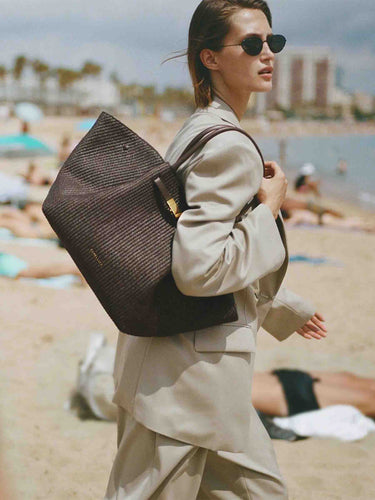 DeMellier Mujer Barcelona Bolso The New York Rafia color Marrón Oscuro sku 812-000108 02 - Foto 2