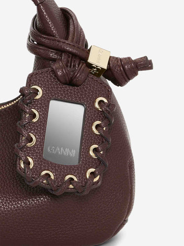 Ganni Mujer Barcelona Bolso Mini Hobo color Marrón Oscuro sku 814-000111 01 - Foto 4
