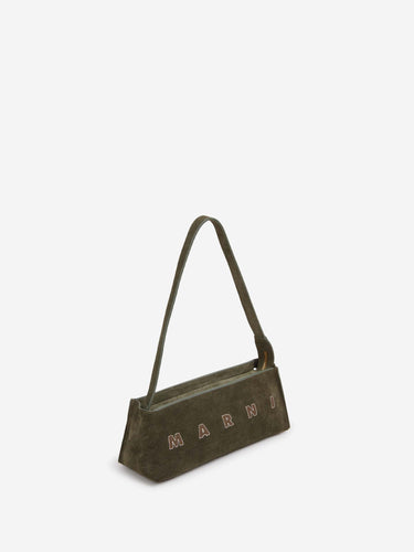 Marni Mujer Barcelona Bolso Rectangular Ante color Verde Militar sku 814-000168 02 - Foto 2
