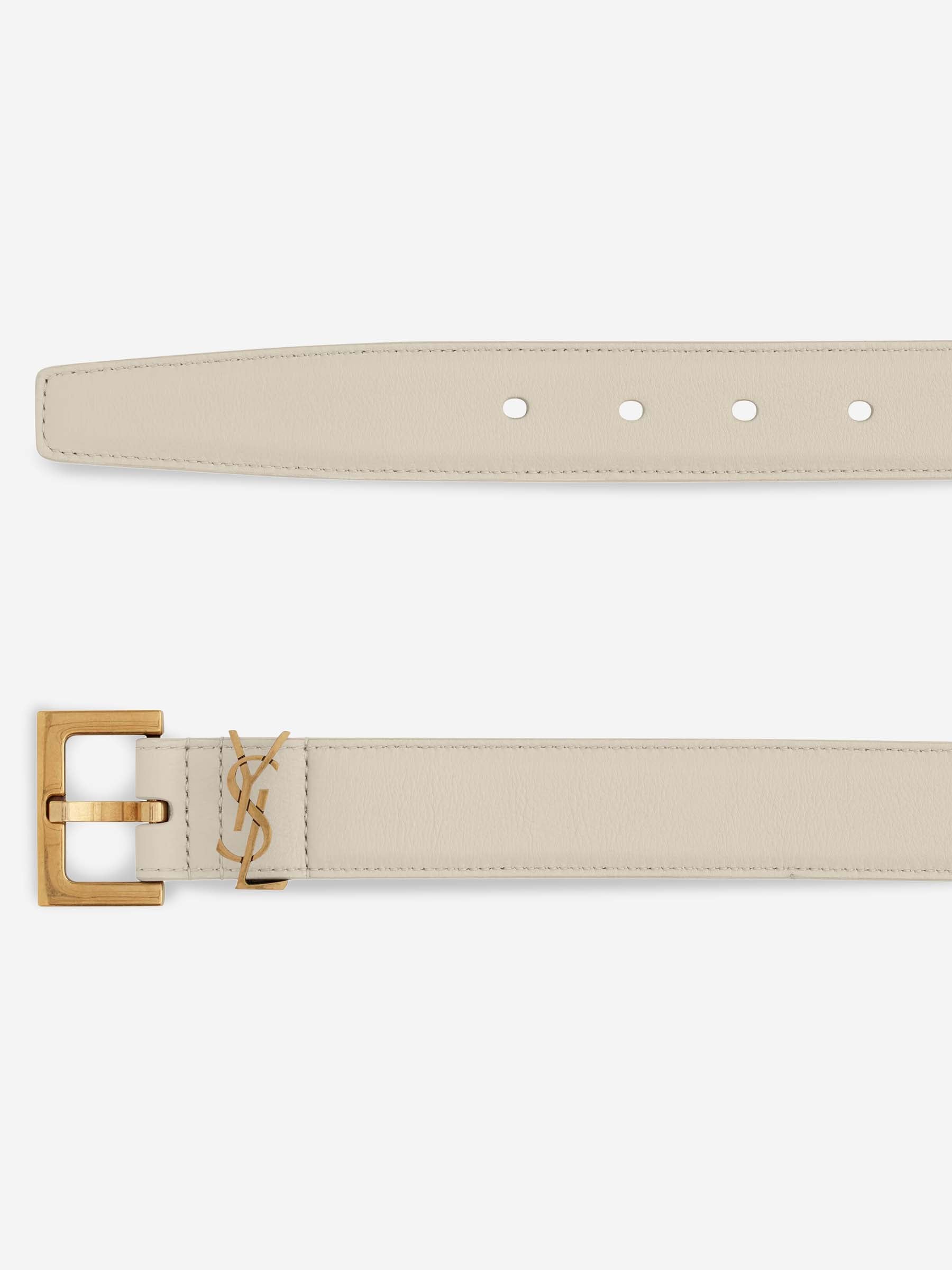 Saint Laurent Mujer Barcelona Cinturón Fino Cassandre color Beige sku 830-000398 01 - Foto 2