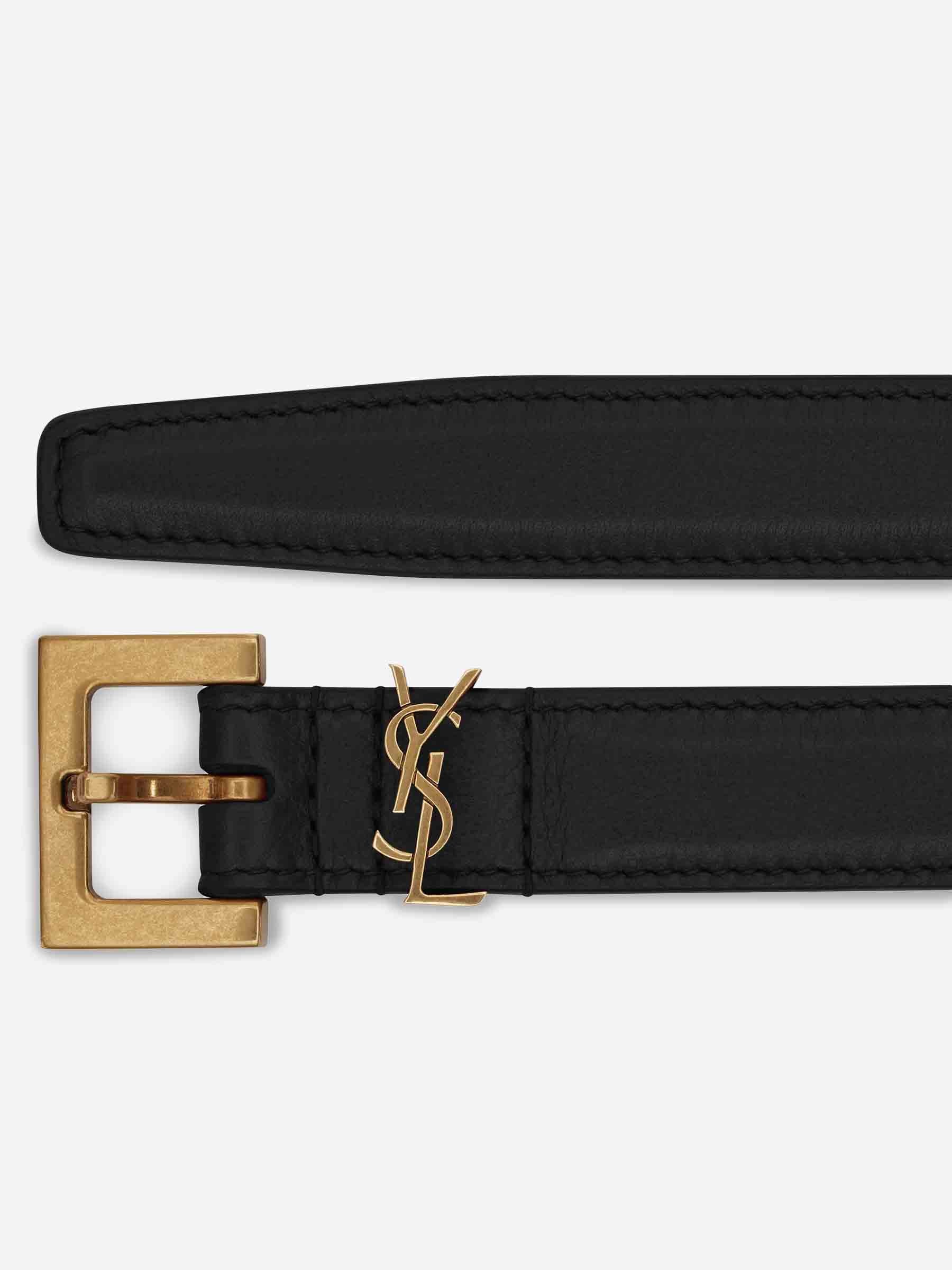 Saint Laurent Mujer Barcelona Cinturón Fino Cassandre color Negro sku 830-000399 02 - Foto 2