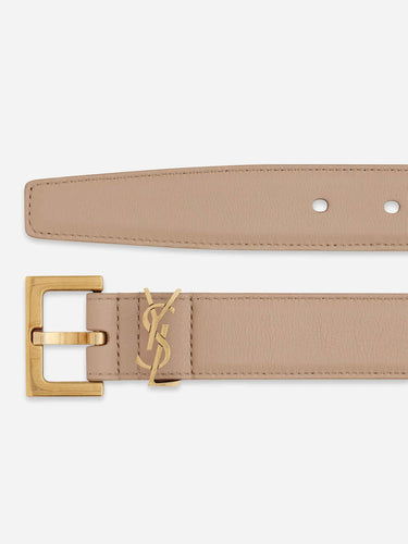 Saint Laurent Mujer Barcelona Cinturón Fino Piel color Beige sku 830-000407 02 - Foto 2