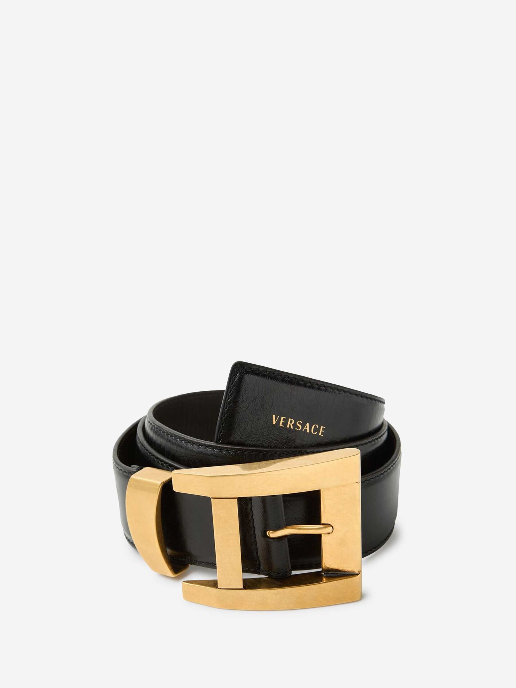 Versace Mujer Barcelona Cinturón Piel Logo color Negro sku 830-000413 01 - Foto 1