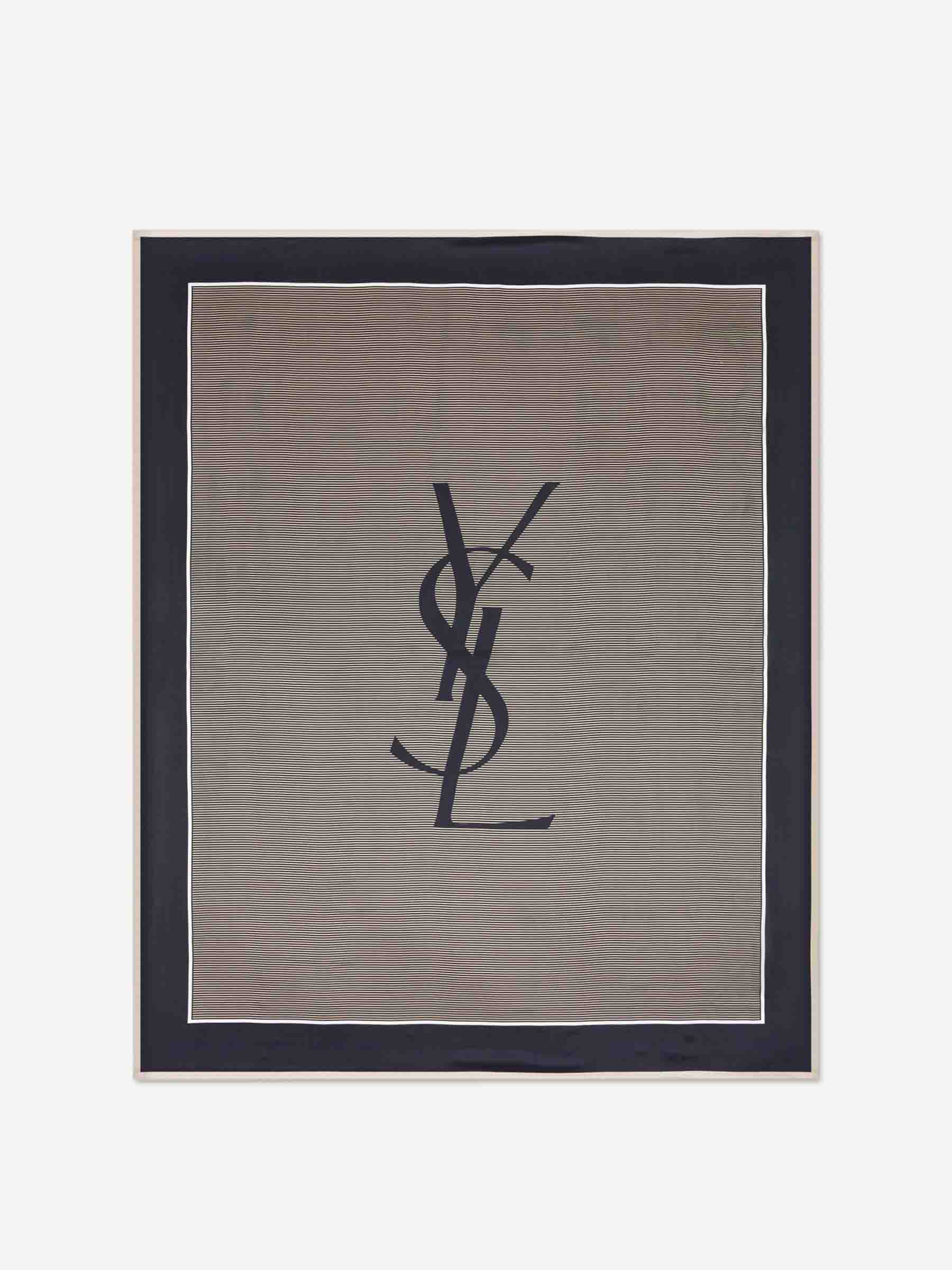 Saint Laurent Mujer Barcelona Pañuelo Rayas Cassandre color Azul Noche sku 840-000800 01 - Foto 1