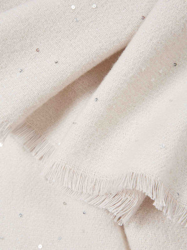 Peserico Mujer Barcelona Fular Lentejuelas color Beige sku 840-000850 01 - Foto 3