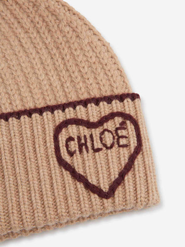 Chloé Mujer Barcelona Gorro Logo Canalé color Camel sku 845-000037 01 - Foto 3