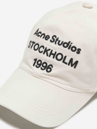 Acne Studios Mujer Barcelona Gorra Logo Algodón color Marfil sku 845-000049 02 - Foto 2